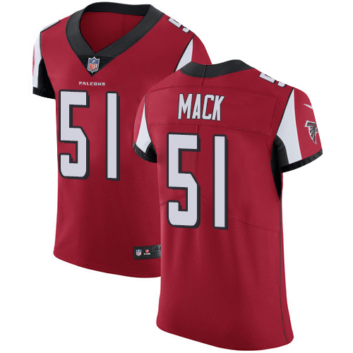 Nike Falcons #51 Alex Mack Red Team Color Men's Stitched NFL Vapor Untouchable Elite Jersey - Click Image to Close